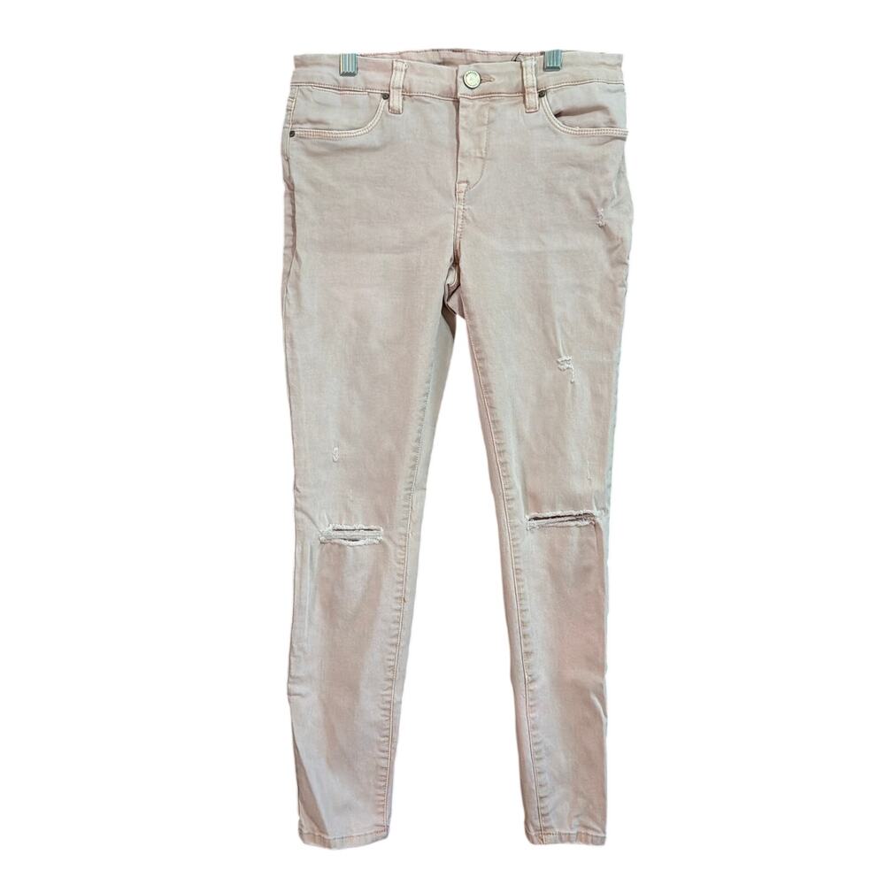 Blank NYC Womens Jeans Pink Denim Low Rise Skinny Fit Distressed Stretch 26